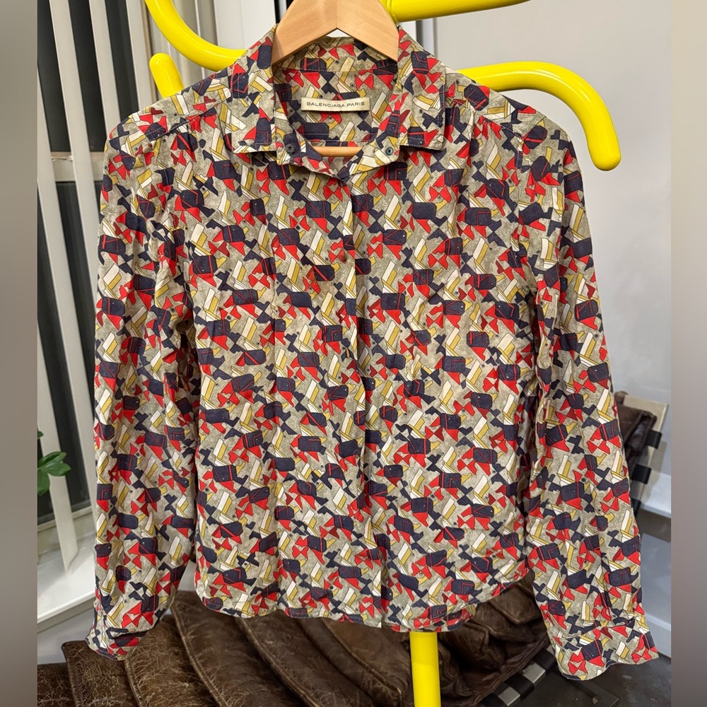 BALENCIAGA vintage retro print blouse